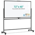 thumbnail image 1 of QUEENLINK Rolling Whiteboard on Wheels,72" x 40" Double-Sided Mobile White Board with Stand, Black, 1 of 10