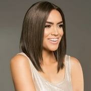 QUEENTAS 14 Inch Straight Lace Front Wigs Black for Women Dark Brown Bob Wig Synthetic Glueless Human Hair Wig Cap