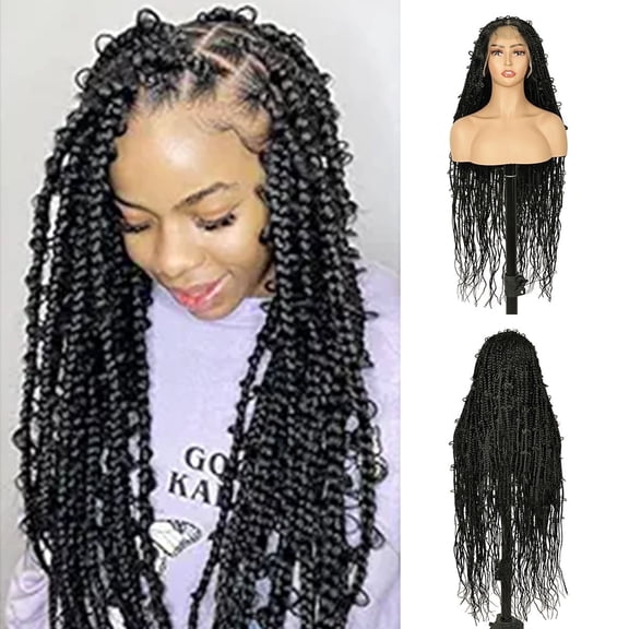 QUEENTAS Dreadlock Wig for Women Braiding Hair Synthetic Short Braided Wigs Passion Twist Crochet Hair Wigs Curly Wigs