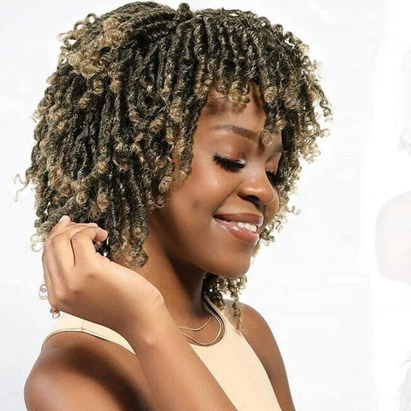 QUEENTAS Dreadlock Wigs for Women and Men Braiding Hair Synthetic Blonde Wigs Faux Locs Twist Wigs Cruly Wigs