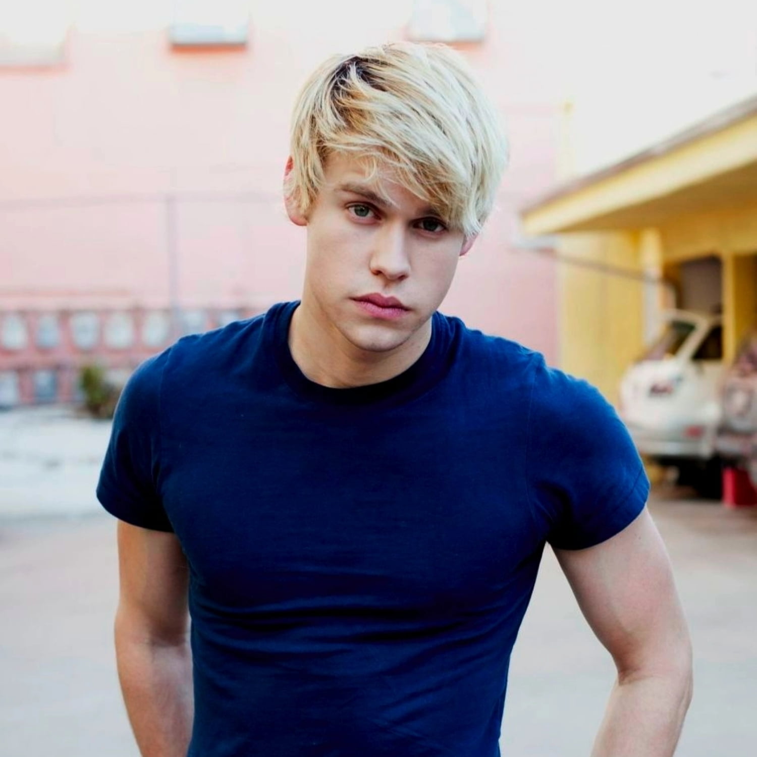 QUEENTAS Mens Wigs Short Blonde Wig with Bangs Synthetic Short Hair