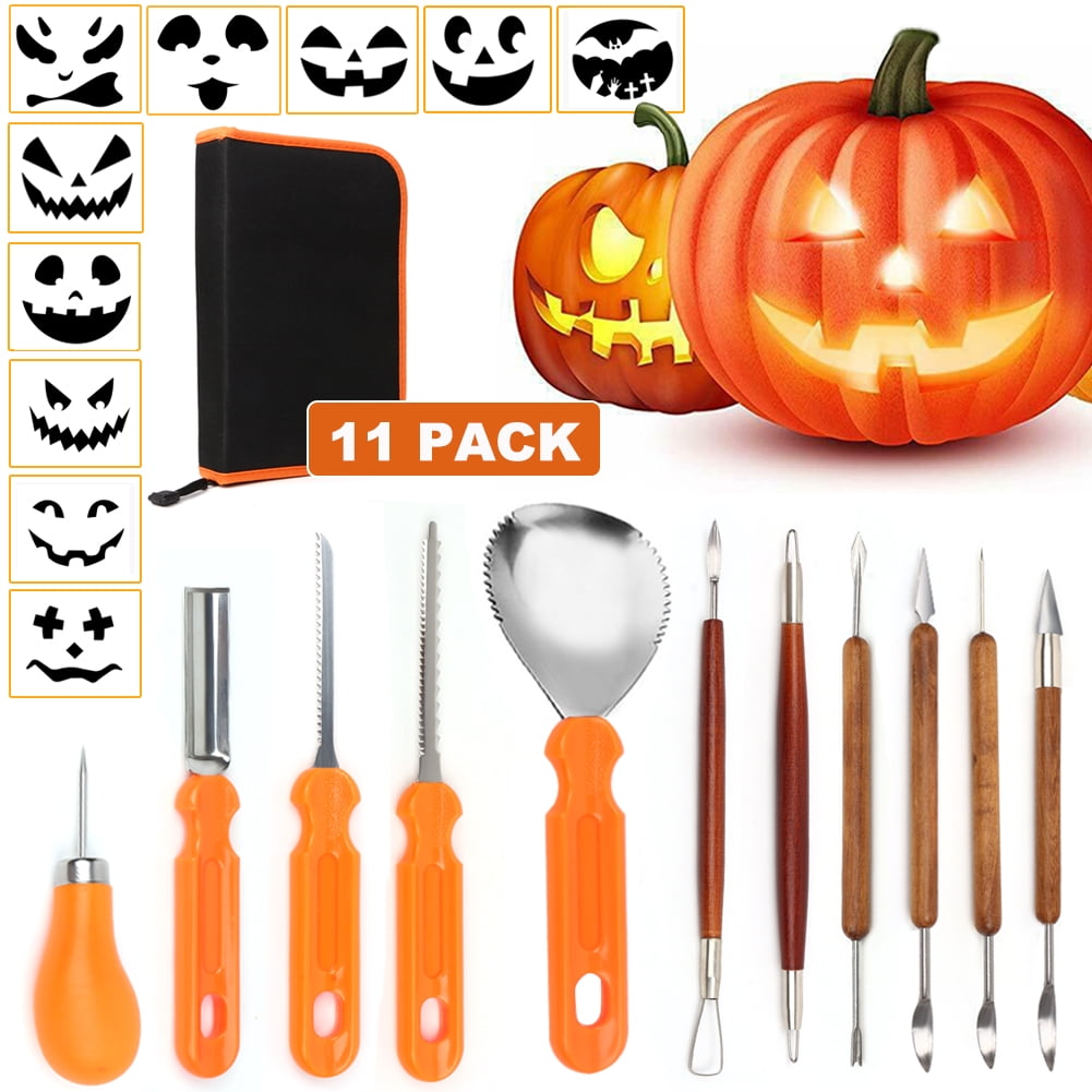 QUEENTRADE Halloween Pumpkin Carving Kit 11 Pcs Stainless Steel