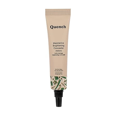 QUENCH BOTANICS Brightening Natural Cream Concealer With Rice Water & Aloe Vera (Medium), 10Ml