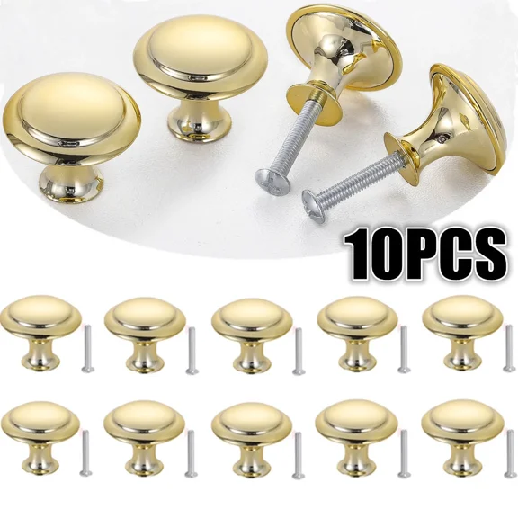 QUEST- 10Pcs Brushed Nickel Door Knobs Cabinet Handles Cupboard Drawer Kitchen Pulls Us