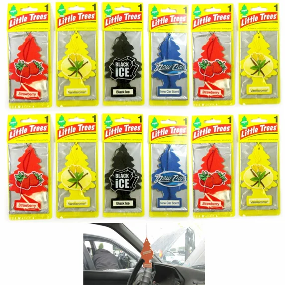 QUEST -12 Little Trees Air Freshener Hanging Car Auto Home Office Room Mirror Scent Lot