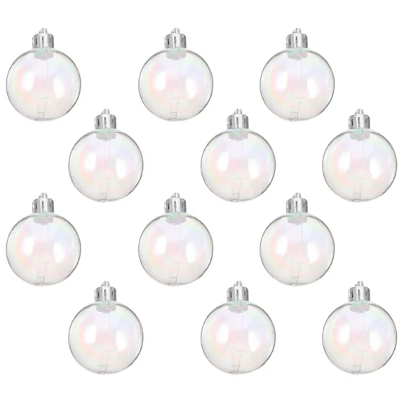 QUEST- 12 Pcs Holiday Ornaments Pearl Bubble Ball Clear Balls Christmas Decoration