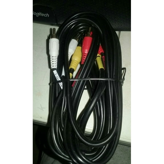 QUEST- 12Ft 2-Rca Male To Male M/M Gold Plated Composite Rg-59 Coax Audio Cable 12'