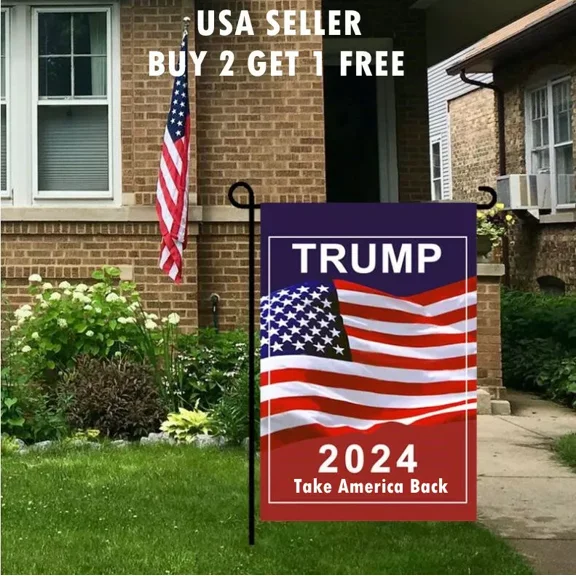 QUEST- 12X18" Donald Trump 2024 Garden Flag Take America Back