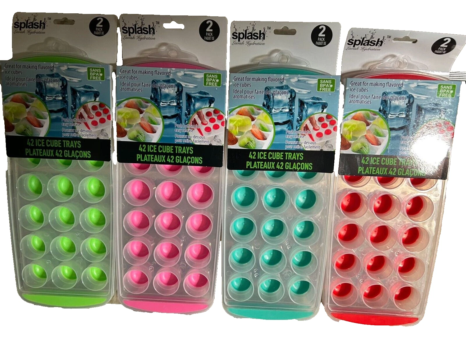 QUEST- 2 Pack Silicone Easy Pop Out Ice Cube Maker Ice Cube Tray Bpa ...