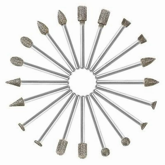 QUEST- 20Pcs Diamond Burr Set Drill Bits Mini Drill For Goxawee Rotary Tool Accessories