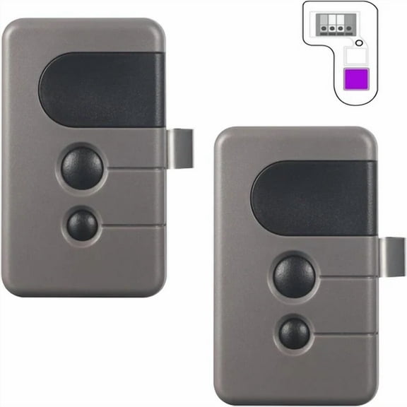QUEST- 2Pack Garage Door Opener 315 Mhz For Chamberlain 950D 953D Purple Learn Button
