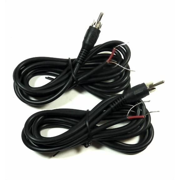QUEST- 2X 6-Ft Rca Male Shielded Audio Cable To Bare Wire For Speaker Subwoofer Audio