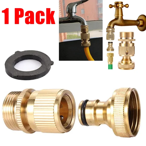QUEST- 3/4" Garden Hose Quick Connect Water Hose Fit Brass Female Male Connector Us