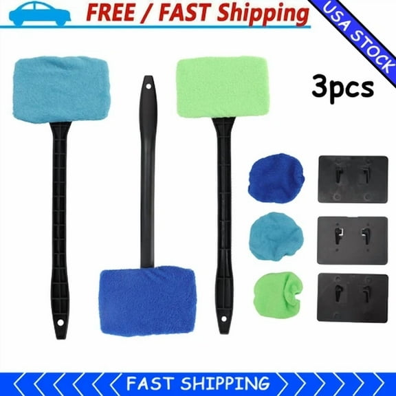 QUEST- 3 Pack Window Windshield Cleaning Tool Car Wiper Cleaner Glass Brush Easy To Use