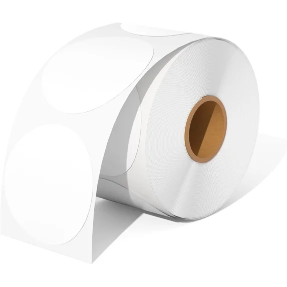QUEST -3 Round Direct Thermal Labels Circle Sticker 750 Labels/Roll Self-Adhesive