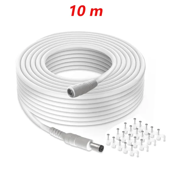 QUEST- 33Ft 10M Dc Power Extension Cable 5.5X2.1Mm Male Female Cord For Security Camera