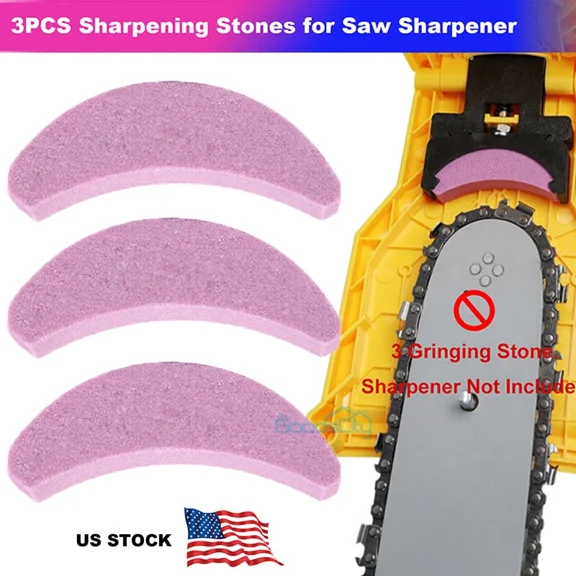 QUEST- 3Pcs Chainsaw Teeth Sharpener 14-20In Chain Saw Blade Bar Fast Sharpening Stone