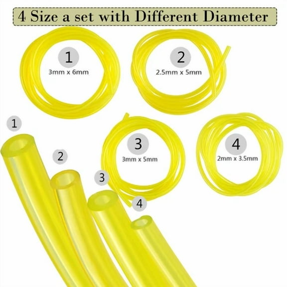 QUEST- 4Pcs 150Cm Petrol Fuel Gas Line Pipe Hoses For Chainsaws Blowers Pressure Washer