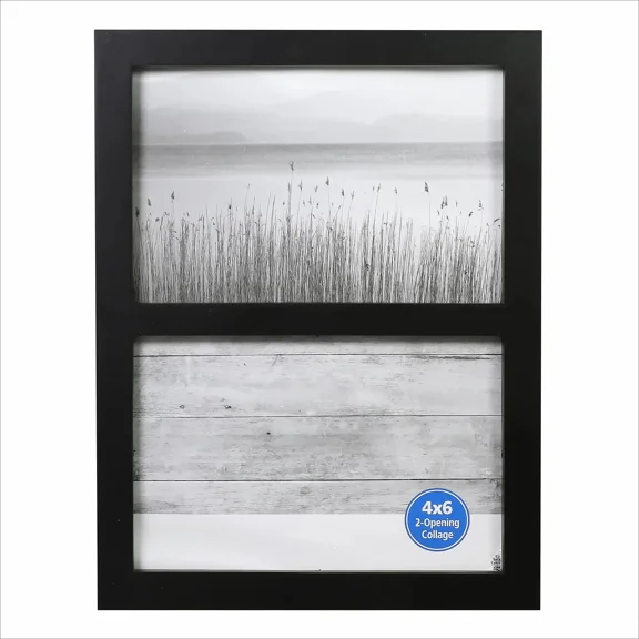 QUEST- 4X6 2Opening Linear Gallery Wall Picture Frame, Black