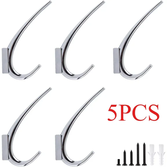 QUEST- 5 Pcs Hooks Wall Mount Car Home Key Bag Towel Hanger Holder Coat Robe Hat Clothe