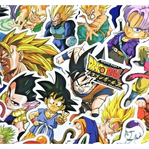 QUEST- 50 Random Dragon Ball Z Gt Laptop Ps Xbox Phone Character Decal Sticker Pack Set