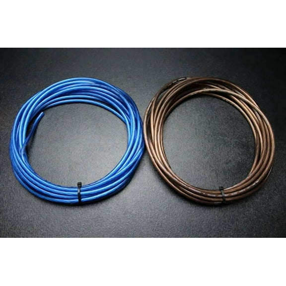 QUEST- 8 Gauge Awg Wire 5 Ft Blue 5Ft Black Cable Power Automotive Stranded Primary Pw