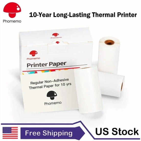 QUEST- 9 Roll Non-Adhesive Thermal Papers Long-Lasting 53Mm Labels For Phomemo M02 T02