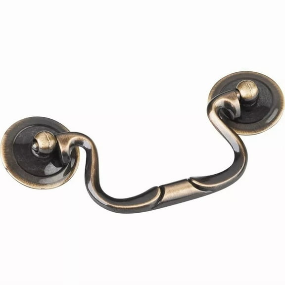 QUEST- Antique Brass 3.5" C-C Kitchen Cabinet Knocker Bail Drop Pull Furniture Handle