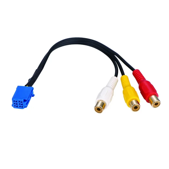 QUEST -Audio Video Cable For Toyota Blue 6Pin Connector To 3 Rca Female