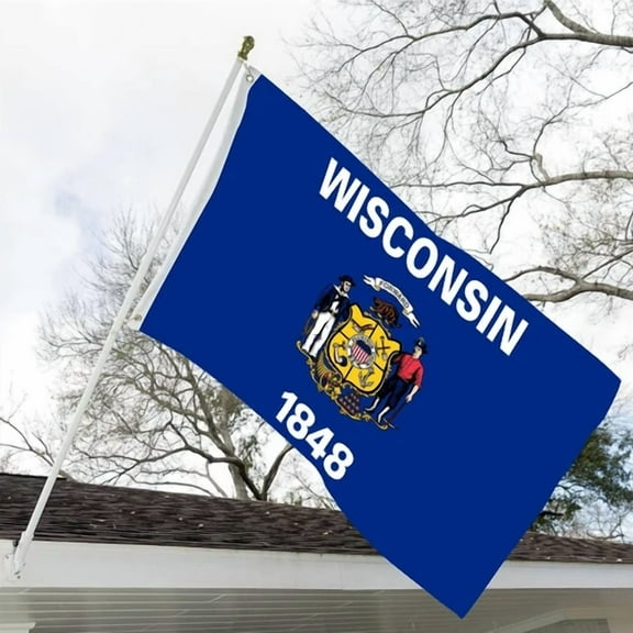 QUEST- Bc Flags Easy Flyer 3X5 Foot Wisconsin State Flag - Wisconsin Wi Flags Polyester