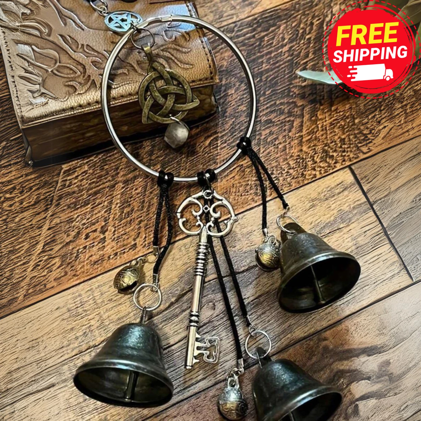 QUEST- Bell Wind Chimes Door Knob Decorative Vintage Porch Door Bells For Home & Garden