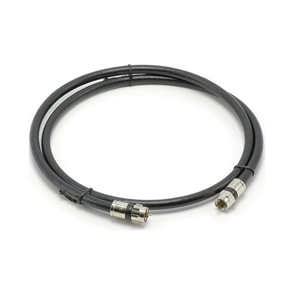 QUEST- Black, High Speed Rg6 Coax, High Frequency Coaxial Cable, 1 Foot (0.3 Meter)