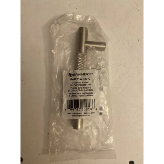 QUEST- Brainerd P44271W-Ss-C 3" Knurled Bar Pull Stainless Steel New