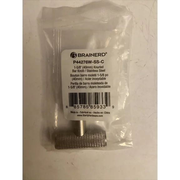 QUEST- Brainerd P44276W-Ss-C 1-5/8 Knurled Bar Knob Drawer Pull Stainless Steel