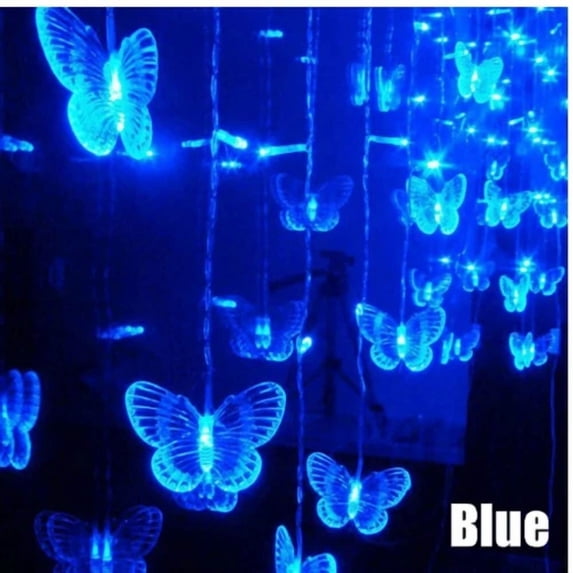 QUEST -Butterfly 96 Led Fairy String Curtain Lights Christmas Party Wedding Decor Lamp
