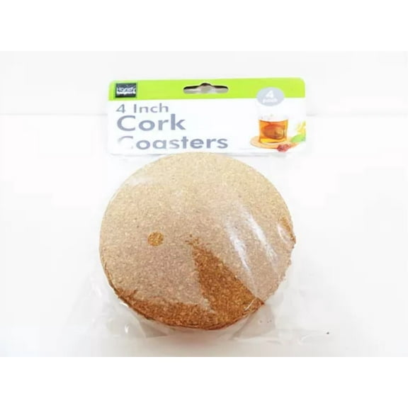 QUEST- Coasters 4 Inch Round Cork Table Coaster For Drinks Coffee Soda Cup End Tables