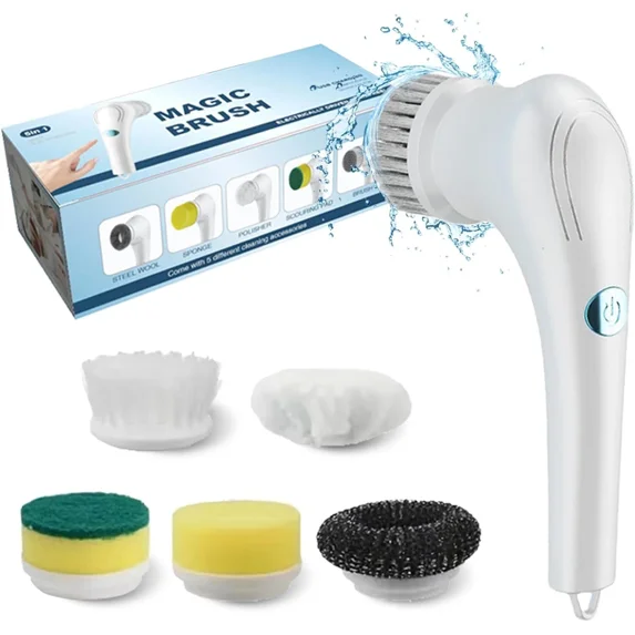 QUEST -Cordless Electric Spin Scrubber Cleaning Brush Rotating Scrubber Clean Bathroom