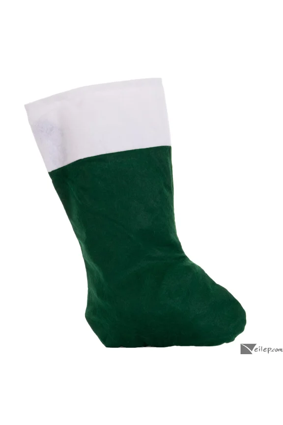 - Economy Felt Classic Holiday Elf Gift Sock 17" Christmas Stocking, Green White