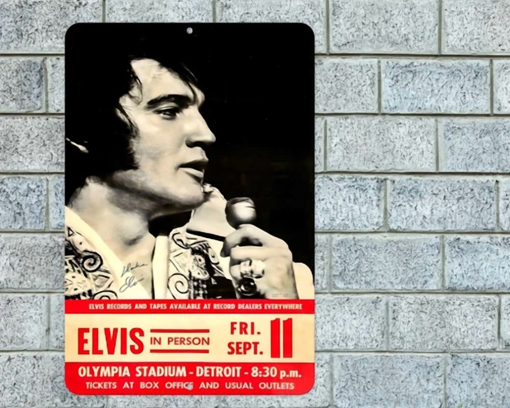 QUEST- Elvis Presley Sign Aluminum Metal 8"X12" Garage Man Cave Classic Rock