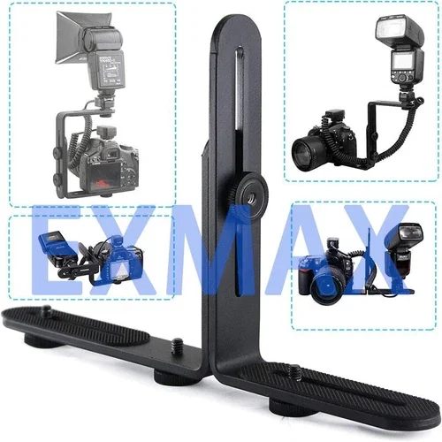 QUEST -Exmax Metal Aluminum Alloy L-Shape Camera Flash Bracket Quick Flip Dslr Slr