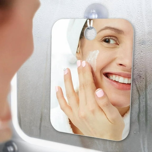 QUEST- Fogless Bathroom Shower Mirror Travel Makeup Shaving Mirror Adhesive Hook Mount