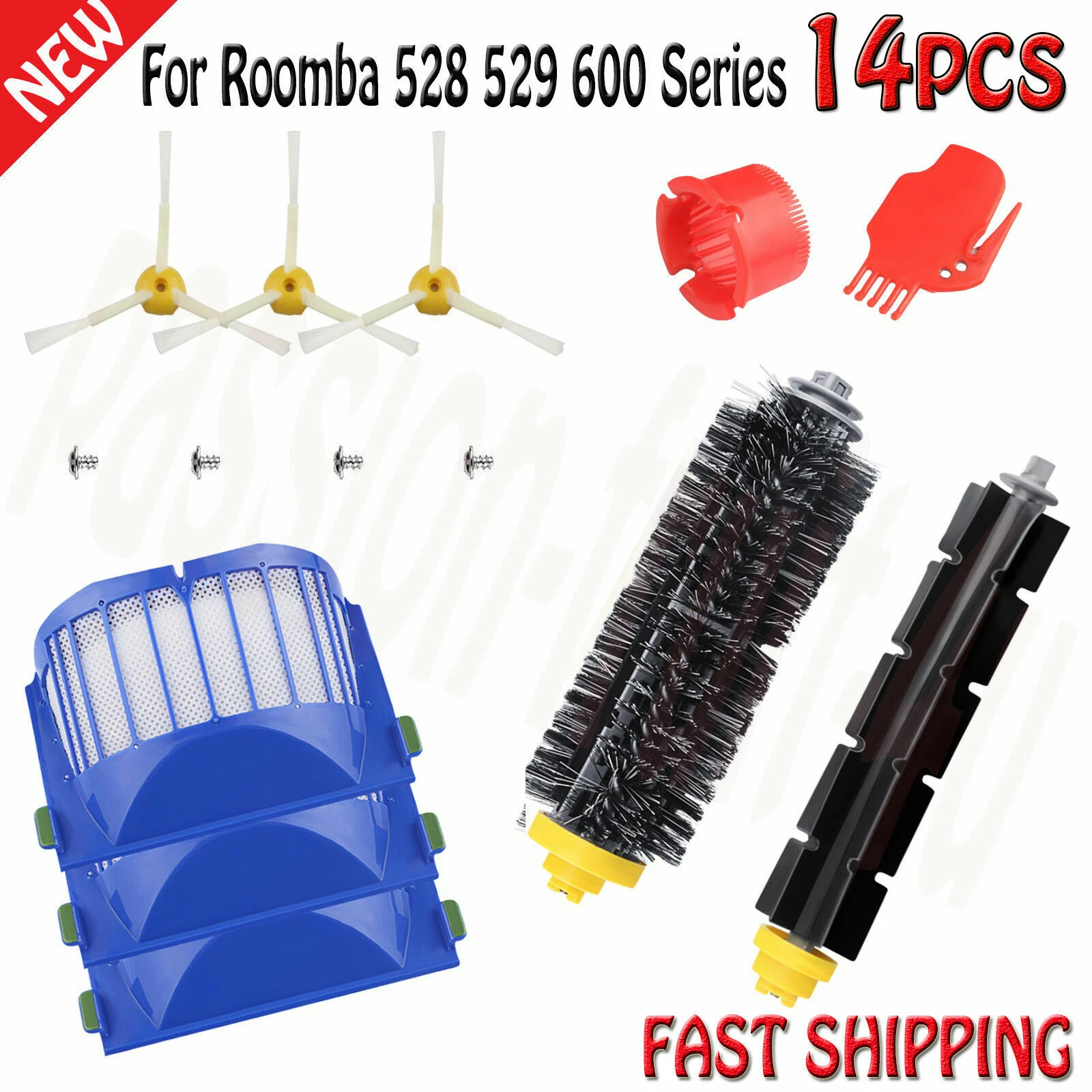 QUEST- For Irobot Roomba 600 Series 675 690 670 671 Replacement Parts Filter Brush Kits