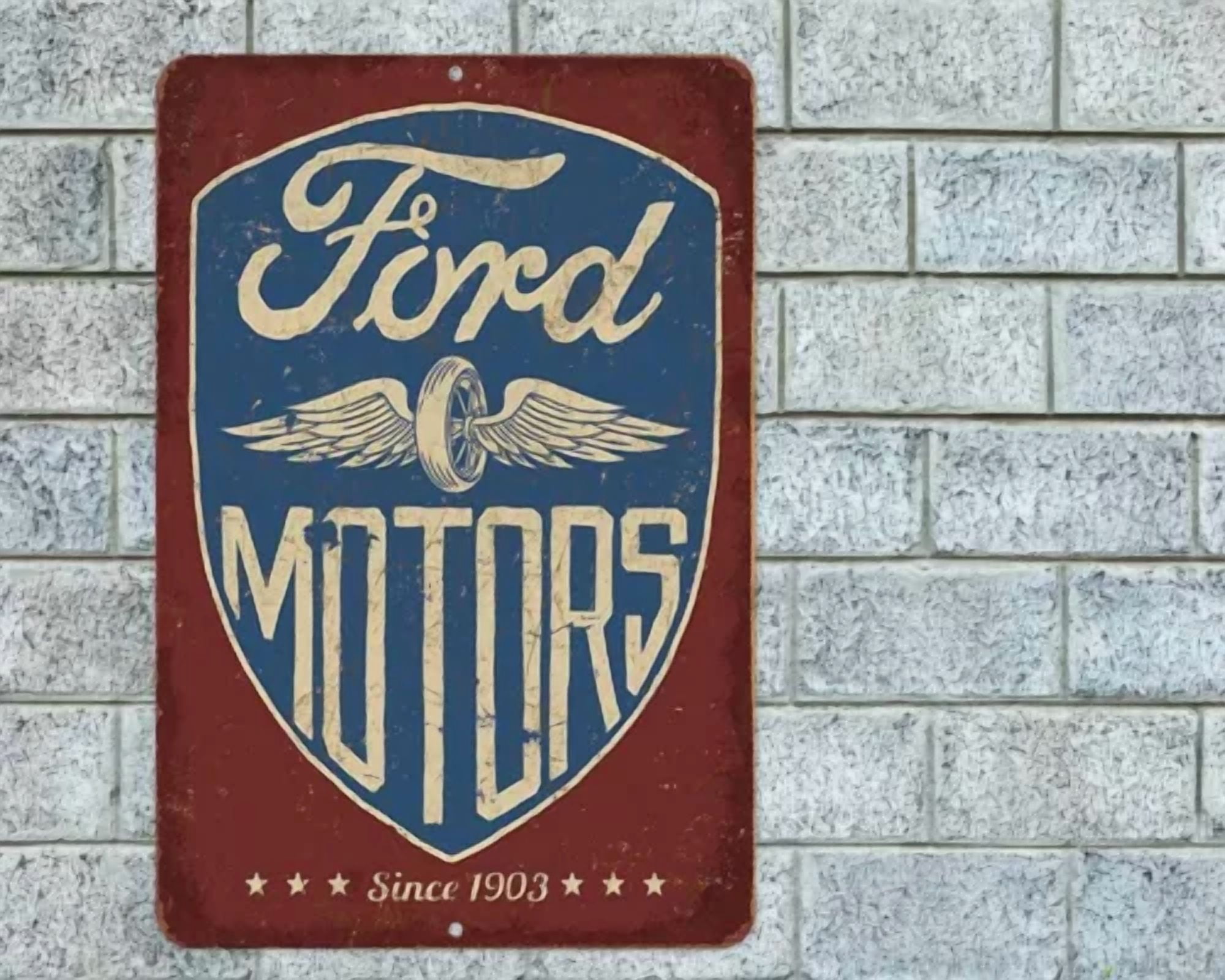 QUEST- Ford Motors Sign Aluminum Metal 8