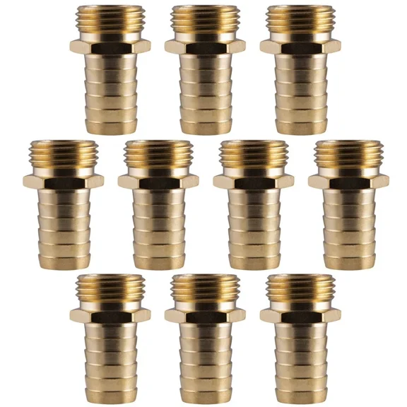 QUEST- Garden Hose Adapter, 3/4" Hb X 3/4" Mh, Brass Lead Free 10 Pack