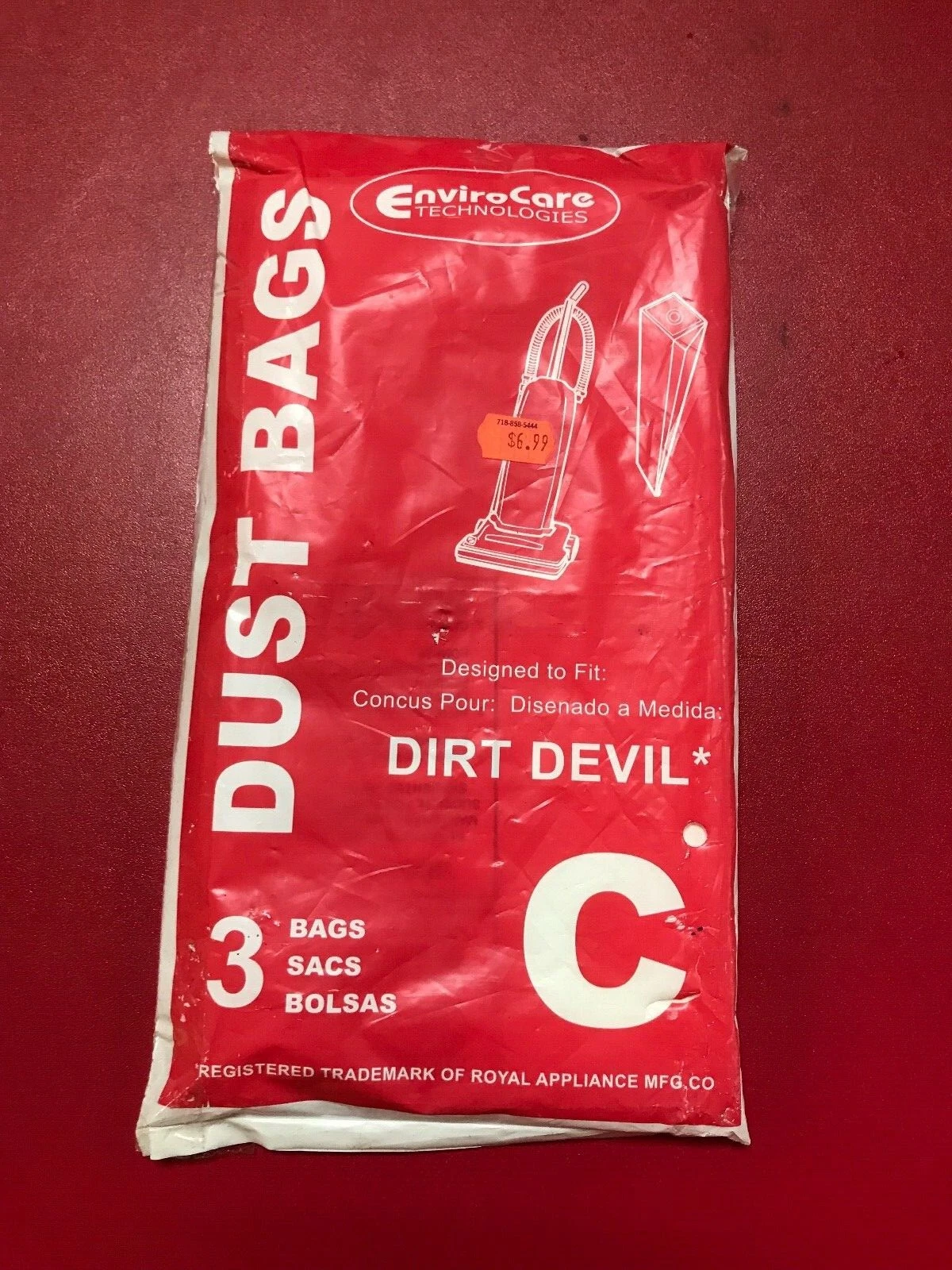 QUEST- Genuine Dirt Devil Upright Vacuum Cleaner Type C Filter Paper Bags 3 Pk 121Sw