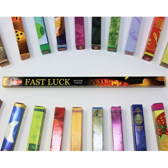 QUEST- Hem Fast Luck Incense Sticks - Five 8-Stick Boxes! (40 Sticks Total)