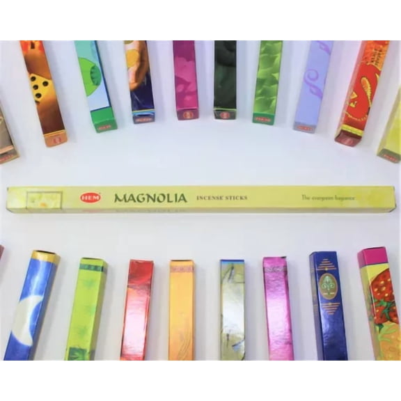 QUEST- Hem Magnolia Incense Sticks - Five 8-Stick Boxes! (40 Sticks Total)