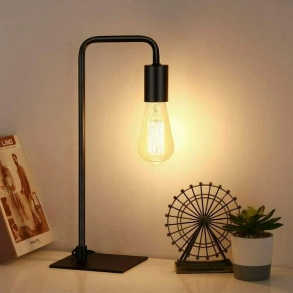 QUEST- Industrial Table Lamp For Bedroom, Classic Bed Side Table Lamps For Nightstand