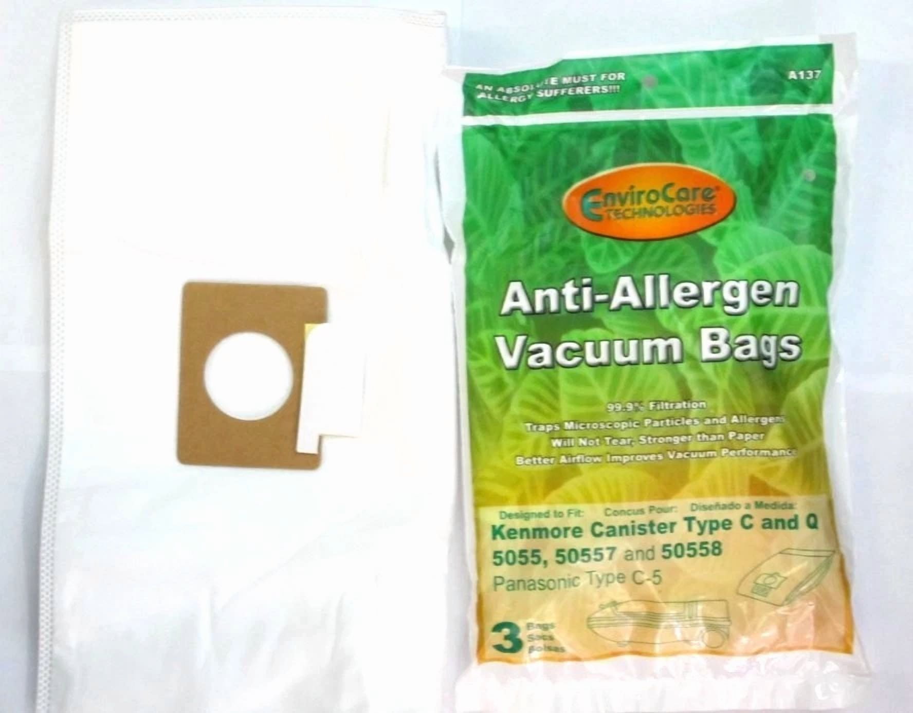 QUEST- Kenmore Canister Allergen Cloth Vacuum Bags Fits C, Q, 50558, 50557, 5055,