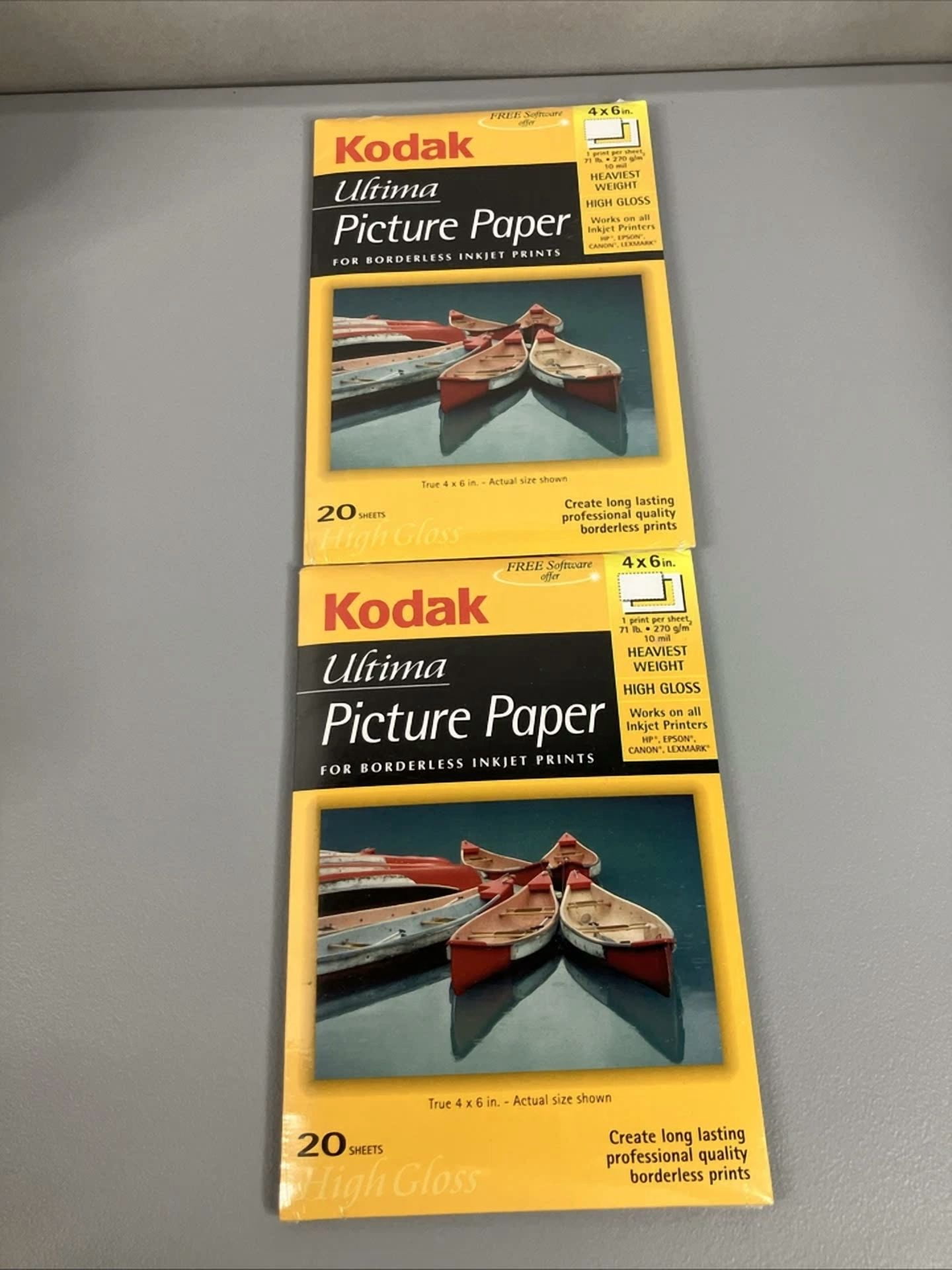 QUEST- Kodak Ultima Picture Paper 4X6 Inkjet Printer Lot Of 2 20 Sheets ...